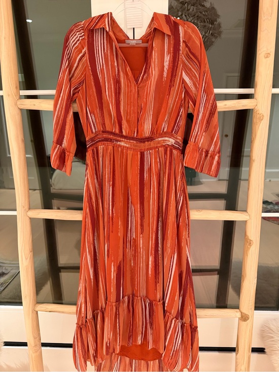 Tart Dresses & Skirts - Tart Rust and Cream Striped Midi Dress